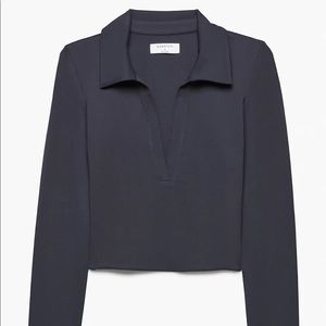 Aritzia Babaton Contour Polo Longsleeve, size 2XL, XXL, Black, new with tags